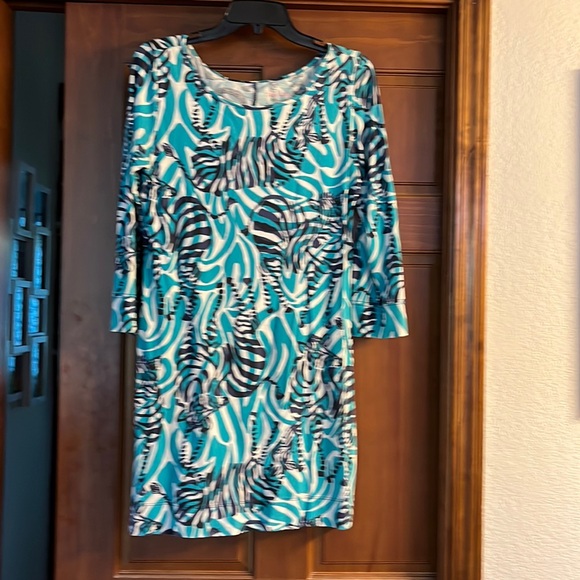 Lilly Pulitzer Marlowe Zebra Dress, Medium, 100% Pima Cotton, Shift Dress - Picture 3 of 6